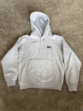 Stussy Basic Hoodie in Ash Heather - NWT